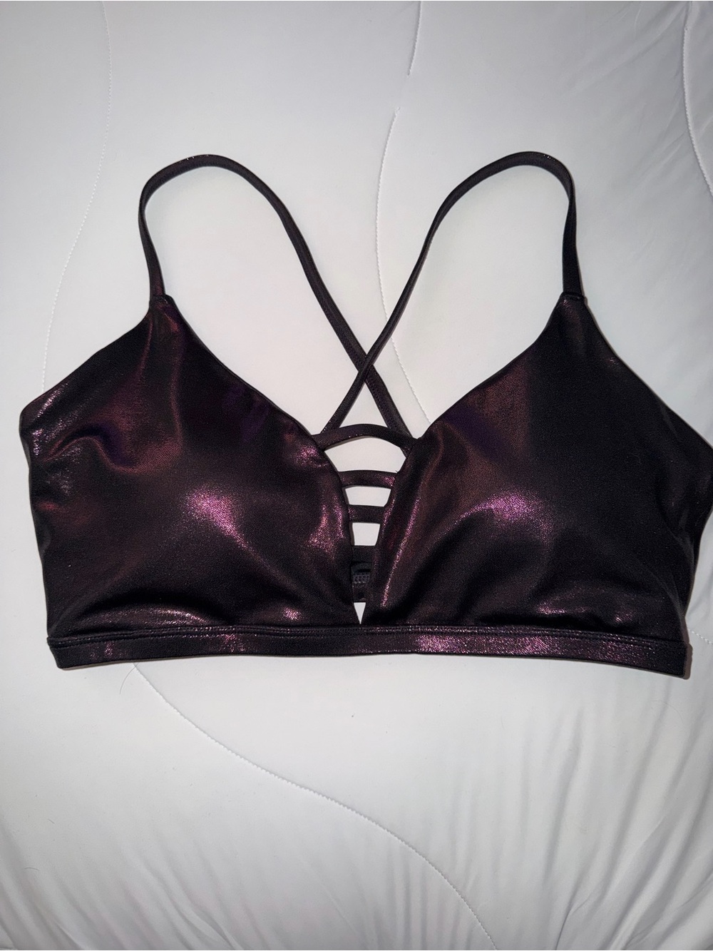 Buffbunny Spicy Sports Bra - Black Cherry Patent - Picture 7 of 7